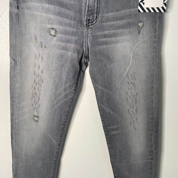 Sandrine Rose Womens 28 Jeans Gray Distressed High Rise Skinny Denim Grunge - Picture 3 of 11